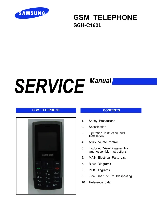 Samsung SGH-C160L - Руководство по обслуживанию 