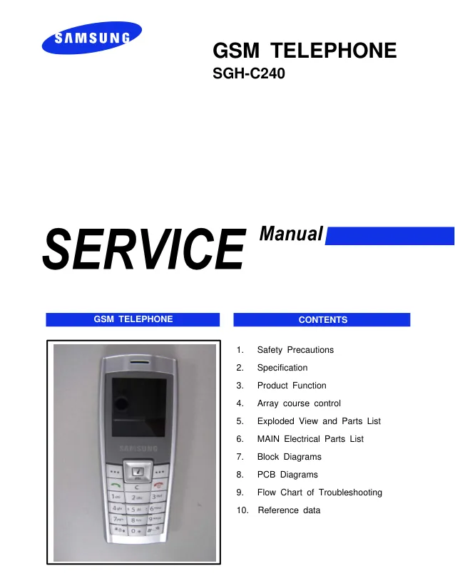 Samsung SGH-C240 - Руководство по обслуживанию 