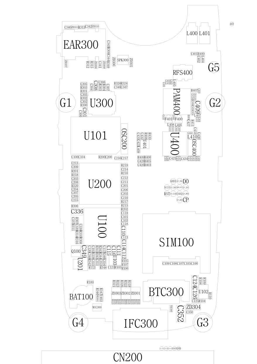 Samsung SGH-C300 - Бордвью, схемы  Schematics