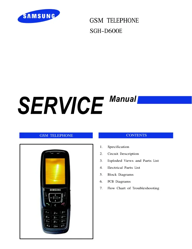 Samsung SGH-D600E - Руководство по обслуживанию 