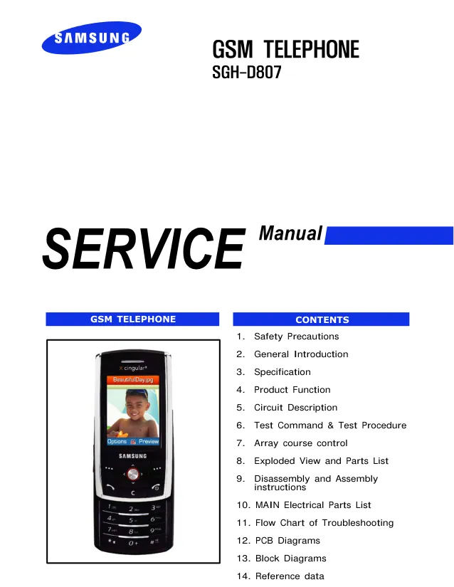 Samsung SGH-D807 - Руководство по обслуживанию 