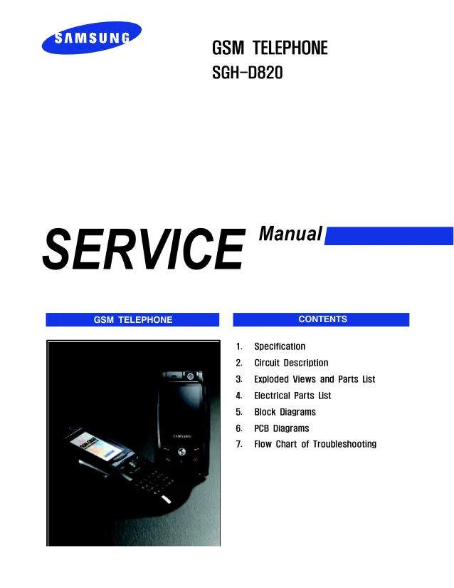 Samsung SGH-D820 - Руководство по обслуживанию   