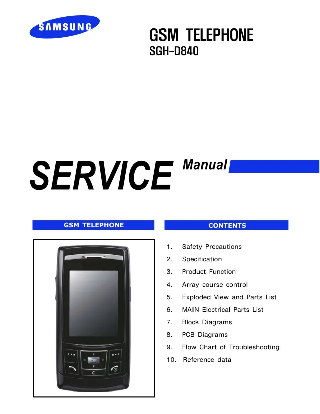 Samsung SGH-D840 - Руководство по обслуживанию   