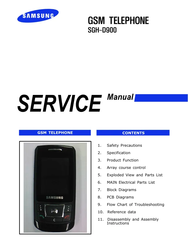 Samsung SGH-D900 - Руководство по обслуживанию   