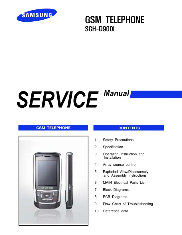 Samsung SGH-D900i - Руководство по обслуживанию 
