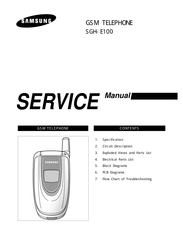 Samsung SGH-E100 - Руководство по обслуживанию   