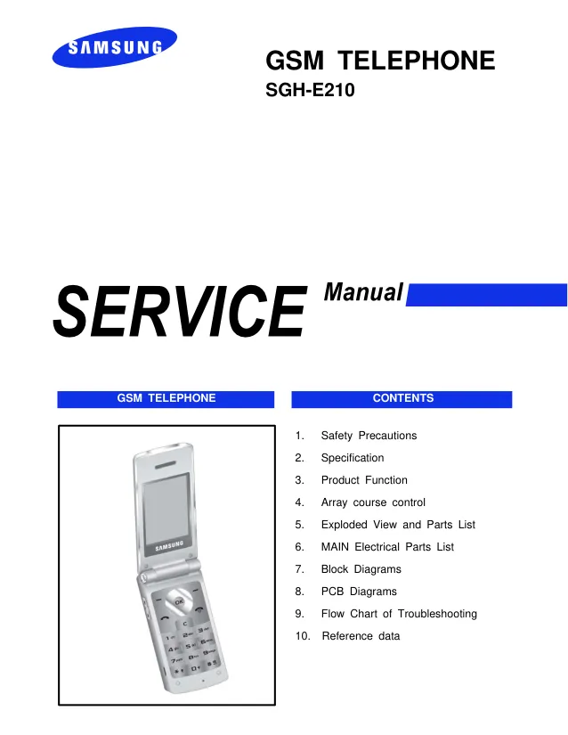 Samsung SGH-E210 - Руководство по обслуживанию 
