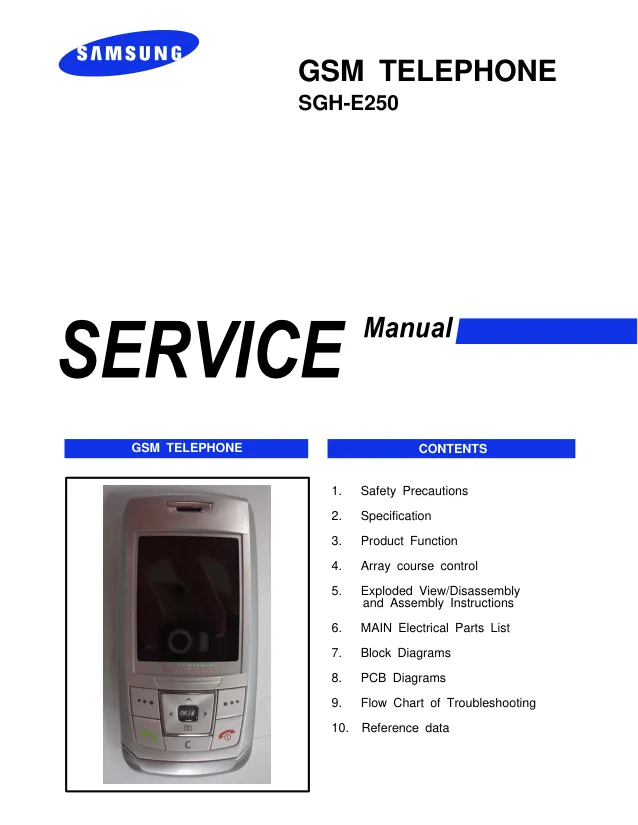 Samsung SGH-E250 - Руководство по обслуживанию 