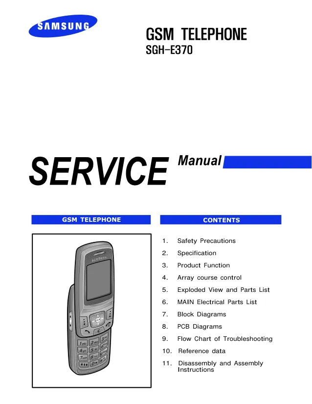 Samsung SGH-E370 - Руководство по обслуживанию 