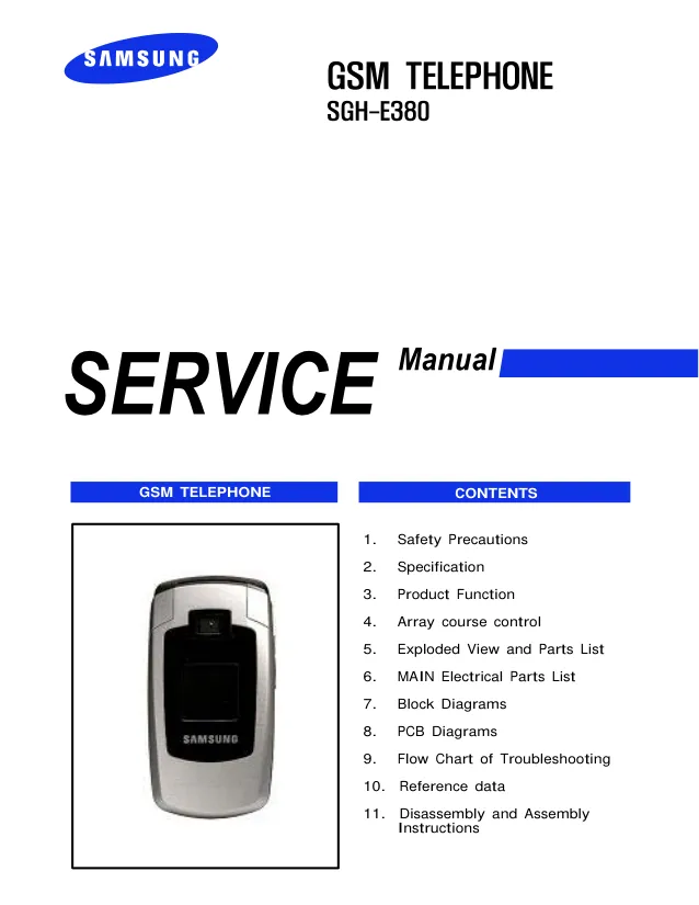 Samsung SGH-E380 - Руководство по обслуживанию   