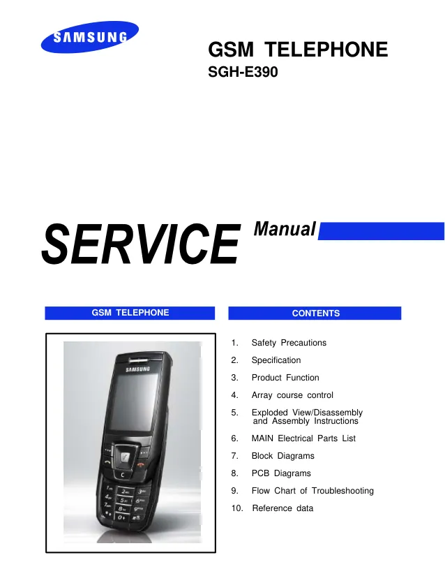 Samsung SGH-E390 - Руководство по обслуживанию   