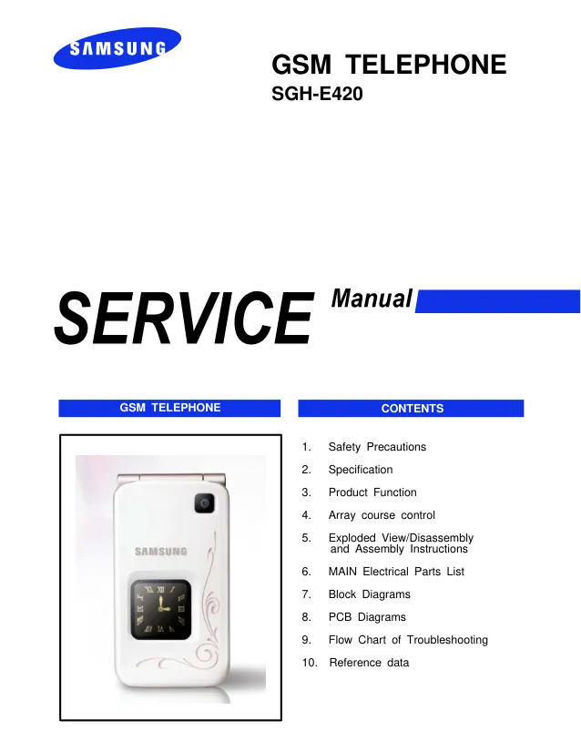 Samsung SGH-E420 - Руководство по обслуживанию 