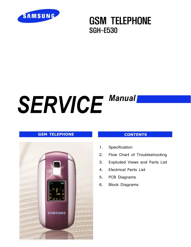 Samsung SGH-E530 - Руководство по обслуживанию   