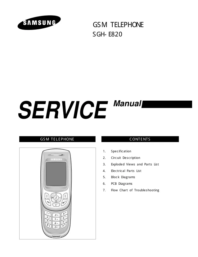 Samsung SGH-E820 - Руководство по обслуживанию 