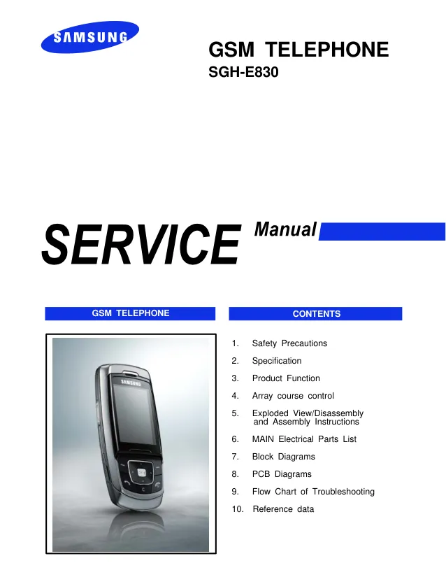 Samsung SGH-E830 - Руководство по обслуживанию 