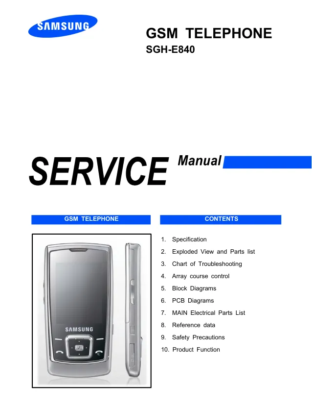 Samsung SGH-E840 - Руководство по обслуживанию    09.20.2007