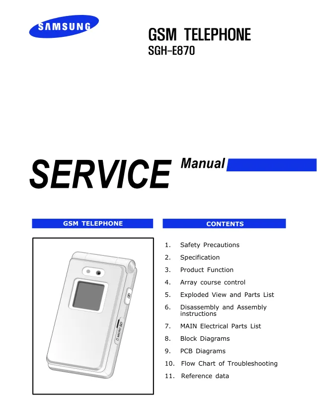 Samsung SGH-E870 - Руководство по обслуживанию  1.0