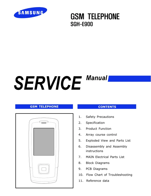 Samsung SGH-E900 - Руководство по обслуживанию   
