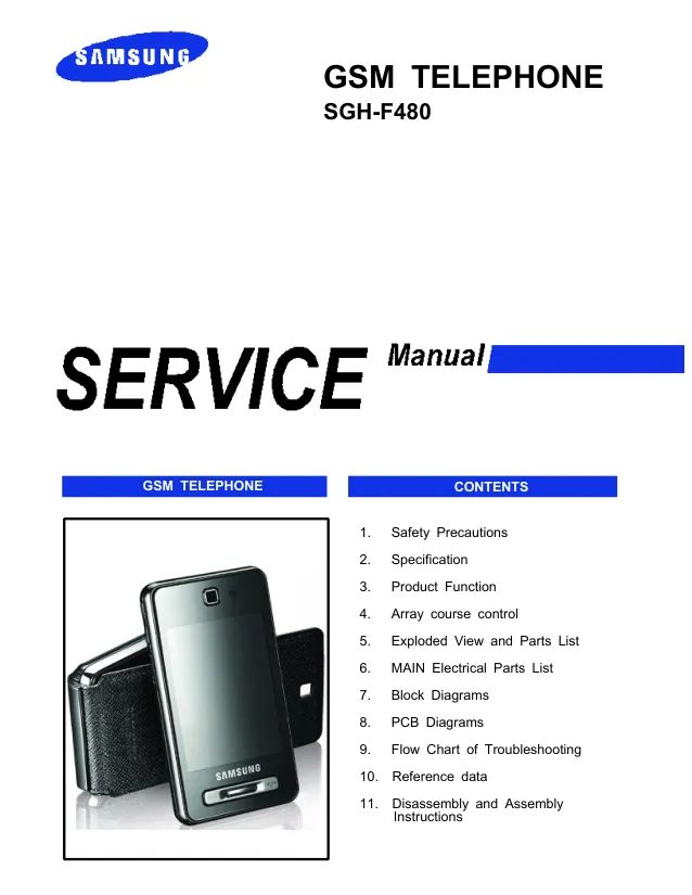 Samsung SGH-F480 - Руководство по обслуживанию 