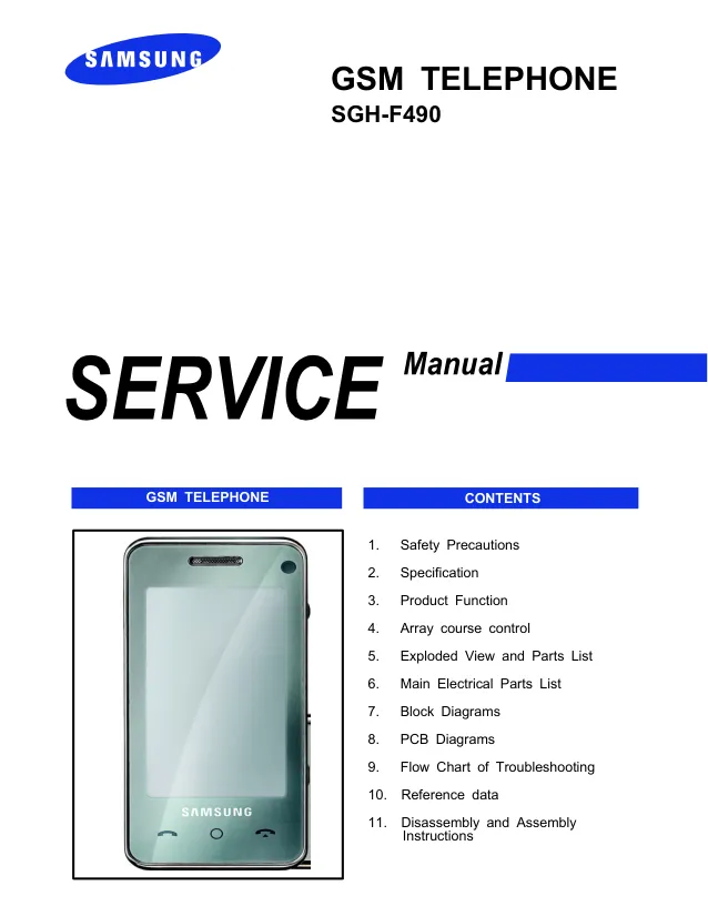Samsung SGH-F490 - Руководство по обслуживанию 