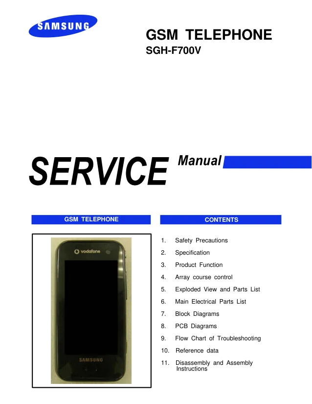 Samsung SGH-F700V - Руководство по обслуживанию 