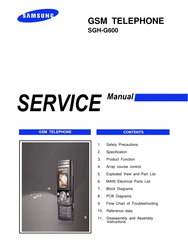 Samsung SGH-G600 - Руководство по обслуживанию 