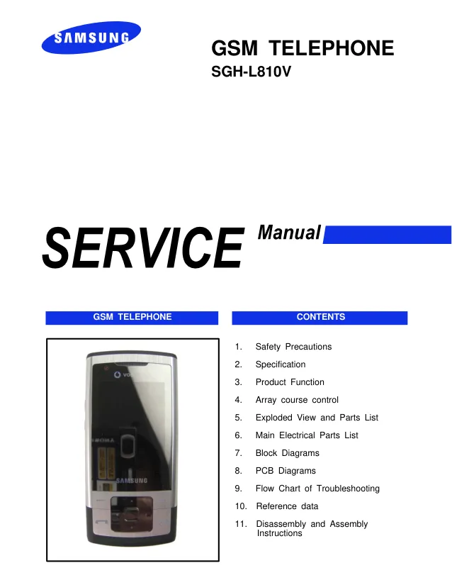 Samsung SGH-L810V - Руководство по обслуживанию  1.0