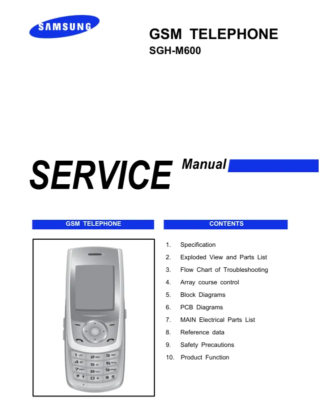 Samsung SGH-M600 - Руководство по обслуживанию 