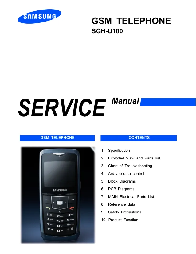 Samsung SGH-U100 - Руководство по обслуживанию 