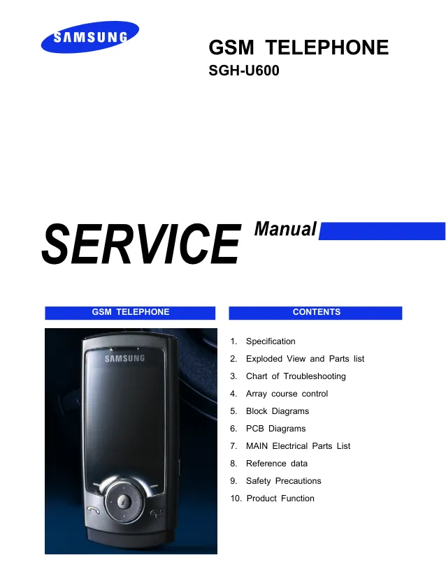 Samsung SGH-U600 - Руководство по обслуживанию   