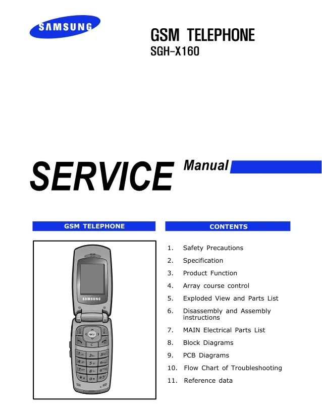 Samsung SGH-X160 - Руководство по обслуживанию   