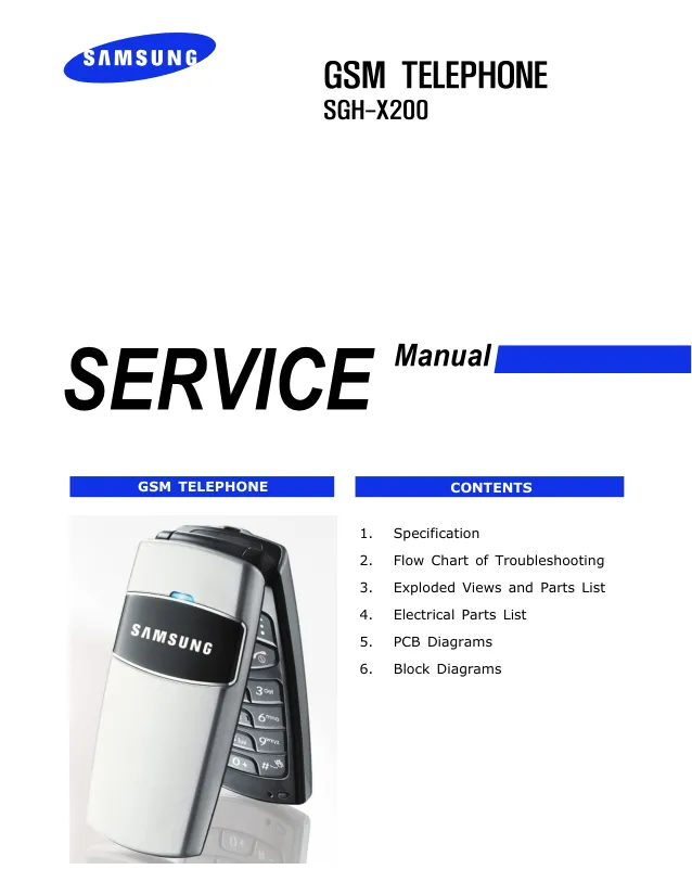 Samsung SGH-X200 - Руководство по обслуживанию   