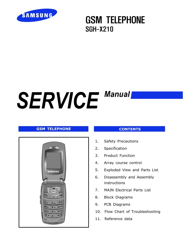 Samsung SGH-X210 - Руководство по обслуживанию   