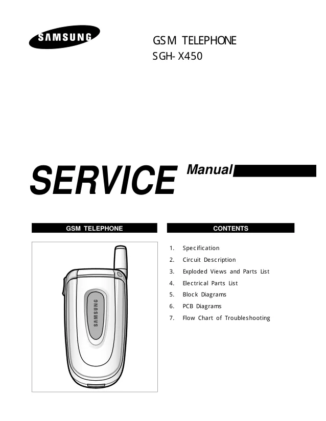 Samsung SGH-X450 - Руководство по обслуживанию   