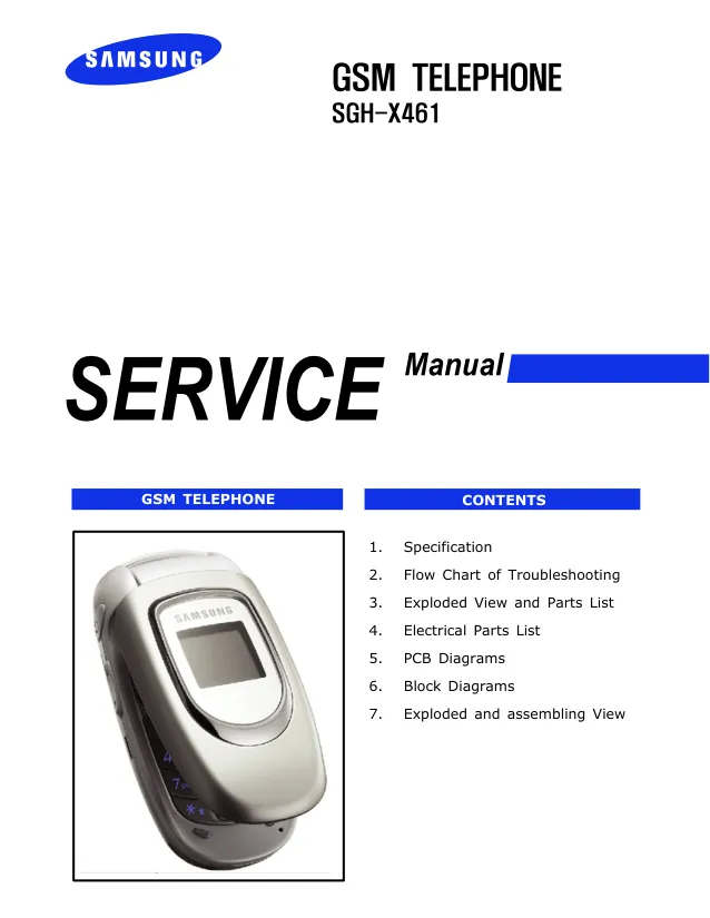 Samsung SGH-X461 - Руководство по обслуживанию 