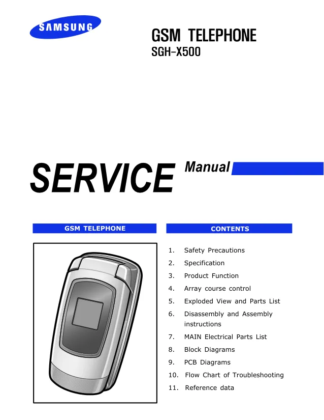 Samsung SGH-X500 - Руководство по обслуживанию   