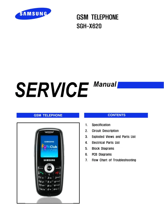 Samsung GH-X620 - Руководство по обслуживанию 