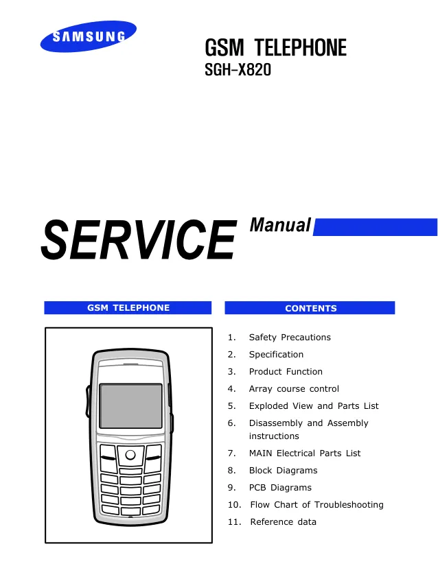 Samsung GH-X820 - Руководство по обслуживанию 