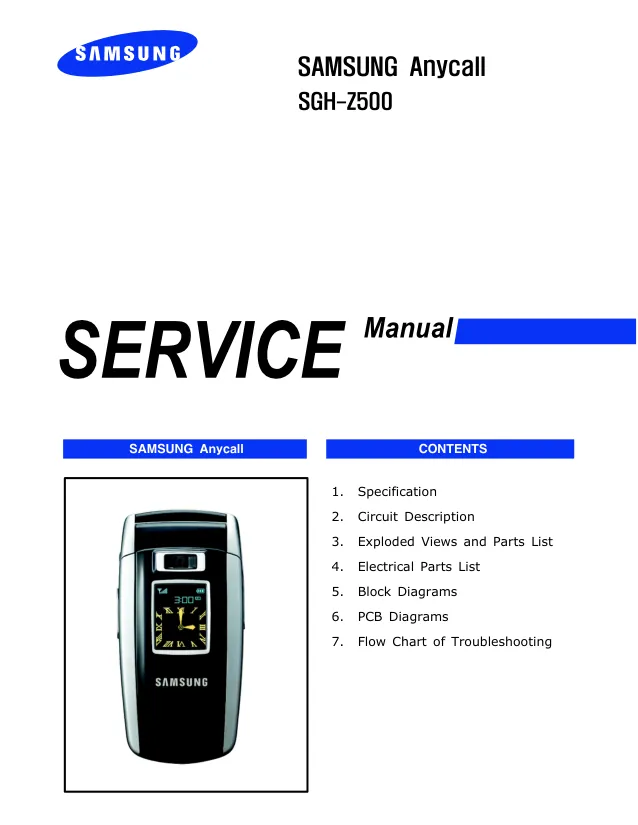 Samsung GH-Z500 - Руководство по обслуживанию 
