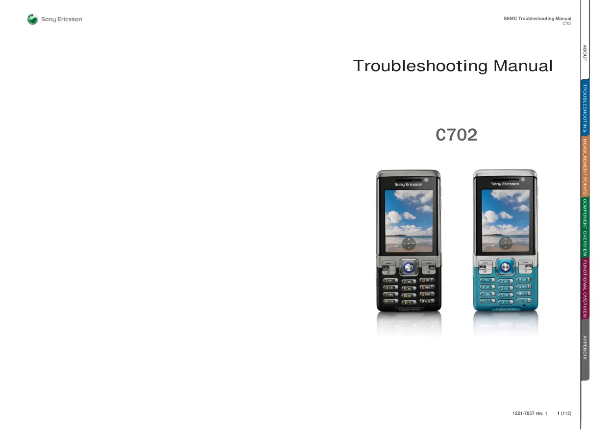 Sony Ericsson C702 - Руководство по поиску и устранению неисправностей  Troubleshooting Manual