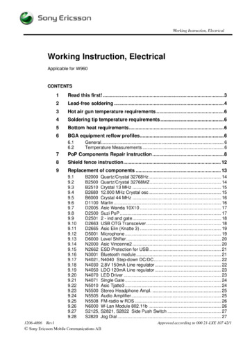 Sony Ericsson W960 - Рабочая инструкция, электрика  Electrical, Working Instruction