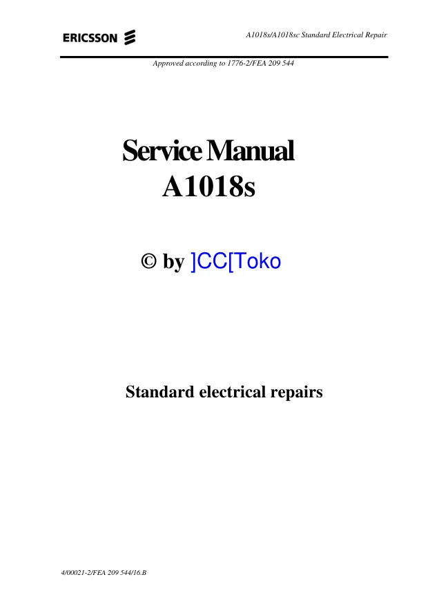 Sony Ericsson A1018/A1028 - Руководство по обслуживанию  service manual