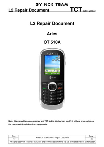 Alcatel OT 510A - Руководство по ремонту L2 Repair Document, Aries, Rev: 1.3