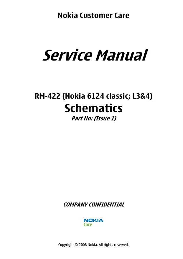 Nokia 6124 - Схемы classic, RM-422, Service schematics L3&4