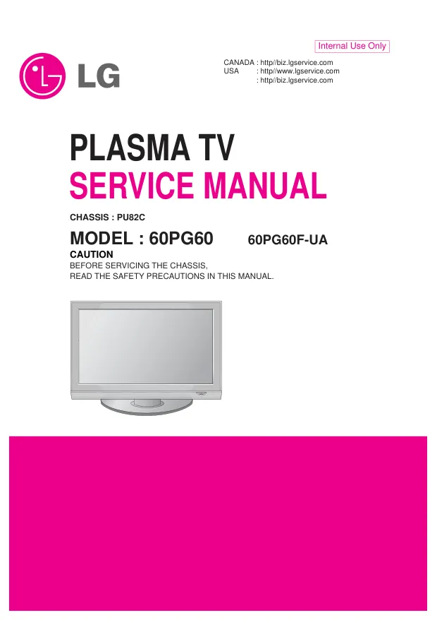  LG 60PG60, PU82C Chassis - Руководство по обслуживанию 