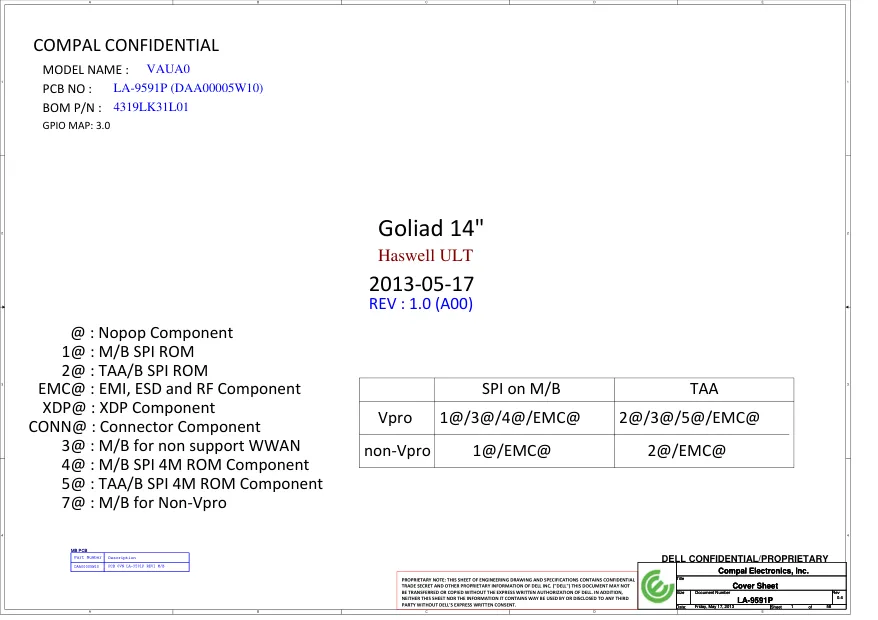 Compal LA-9591P - Схемы VAUA0, Dell Latitude E7440, r04
