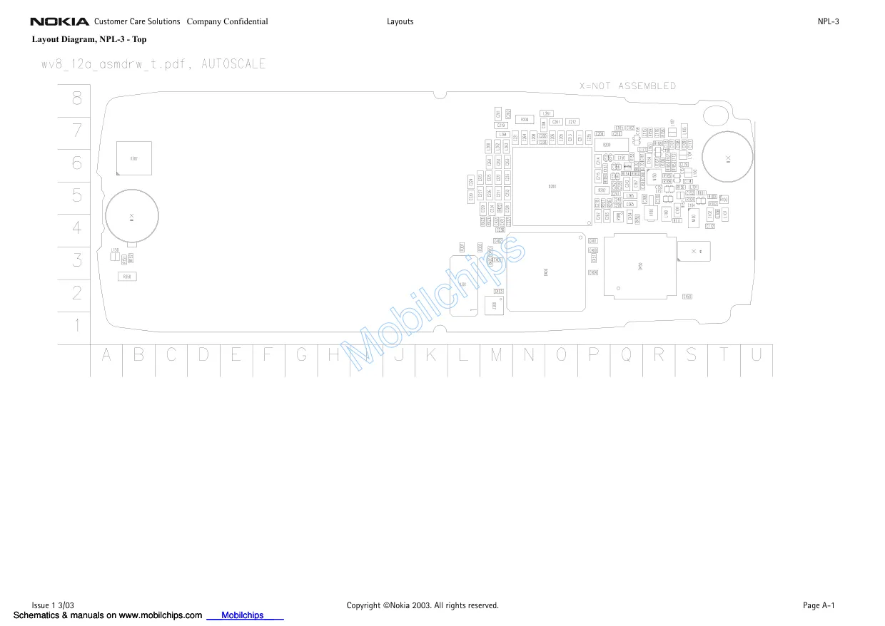 Nokia 6200 (NPL-3) - Расположение элементов pcb, boardview, 2003