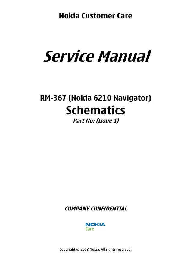 Nokia 6210 Navigator (RM-367) - Схемы v1.0
