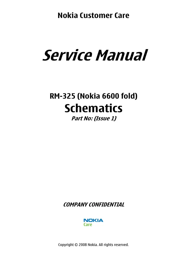 Nokia 6600 fold (RM-325) - Схемы v1.0