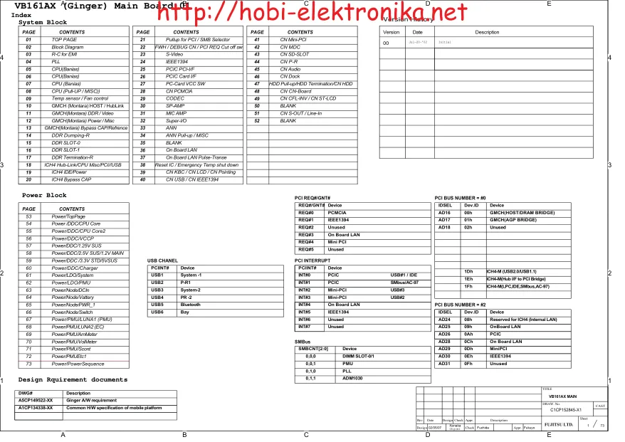 Fujitsu VB161AX (Ginger) - Схемы s6120-559 Lifebook, schematics